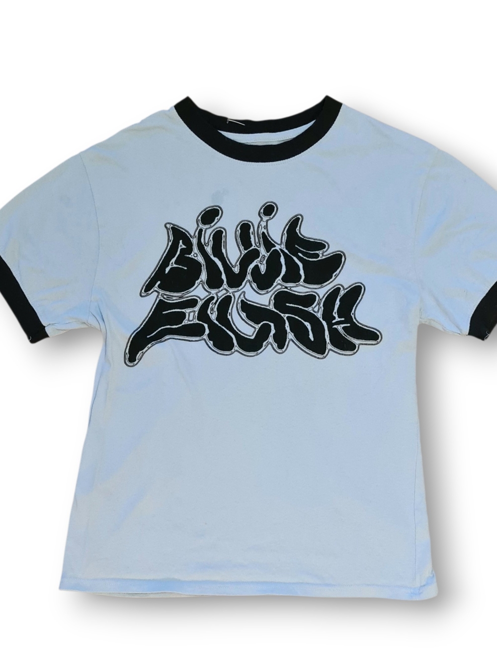Billie Eilish 100% Cotton Unisex Light Blue Ringer Tee size small
